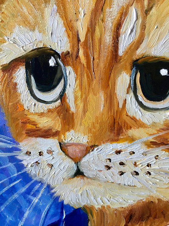 Cute Cat La Vincent Van Gogh ispired by famous self-portrait Present idea  for cat lovers