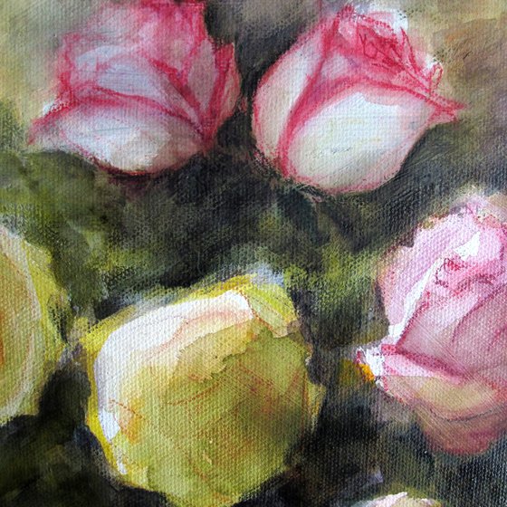 Bunch of roses - Still life - classical floral - bouquet - flower - fine art