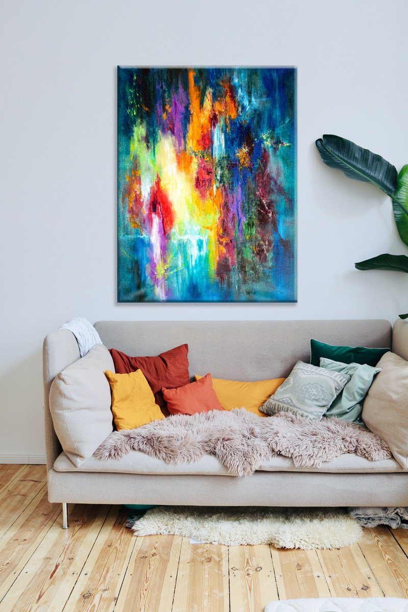 Abstract painting Yellow Light by Mila Moroko