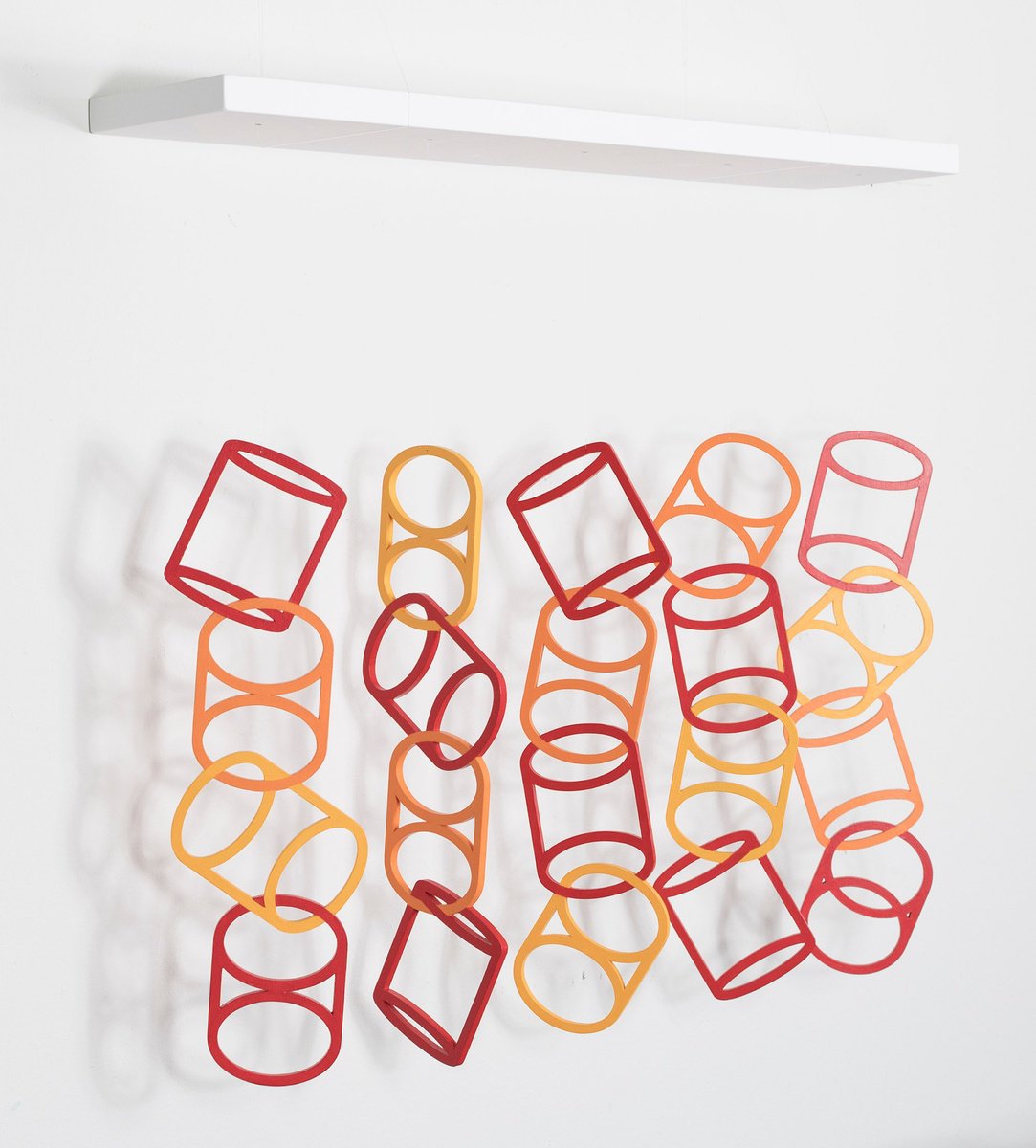 Geometric Abstract Relief By George Koutsouris, 28 X 27, Nested Cylinders, Original Artwork