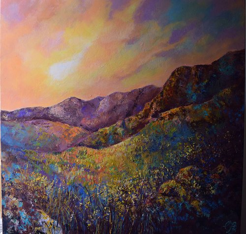 landscape painting -Evening Colour by Colette Baumback