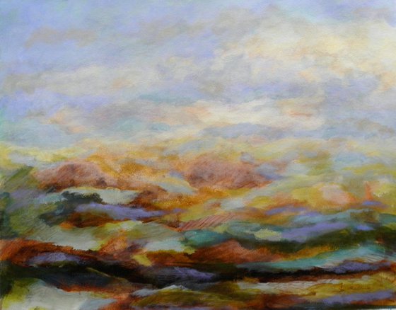 Springtime landscape - painting on paper