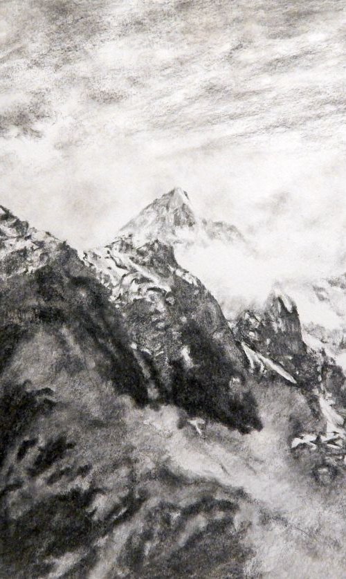 Snow covered mountains by Richard Freer