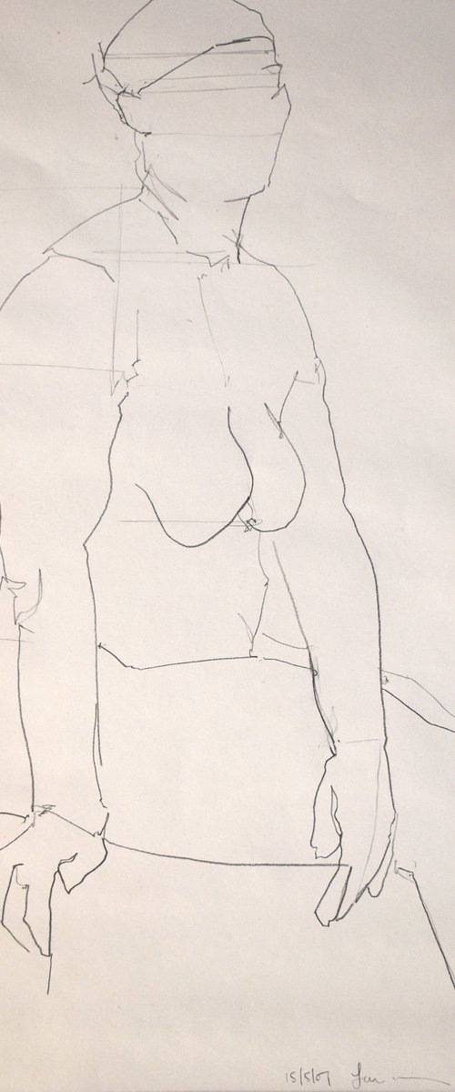 Study of a female Nude - Life Drawing No 436 by Ian McKay