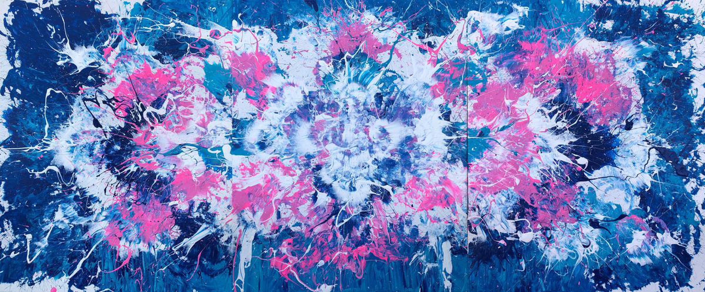 Cotton Candy 2018 Pink Painting On 3 Canvas A Artfinder