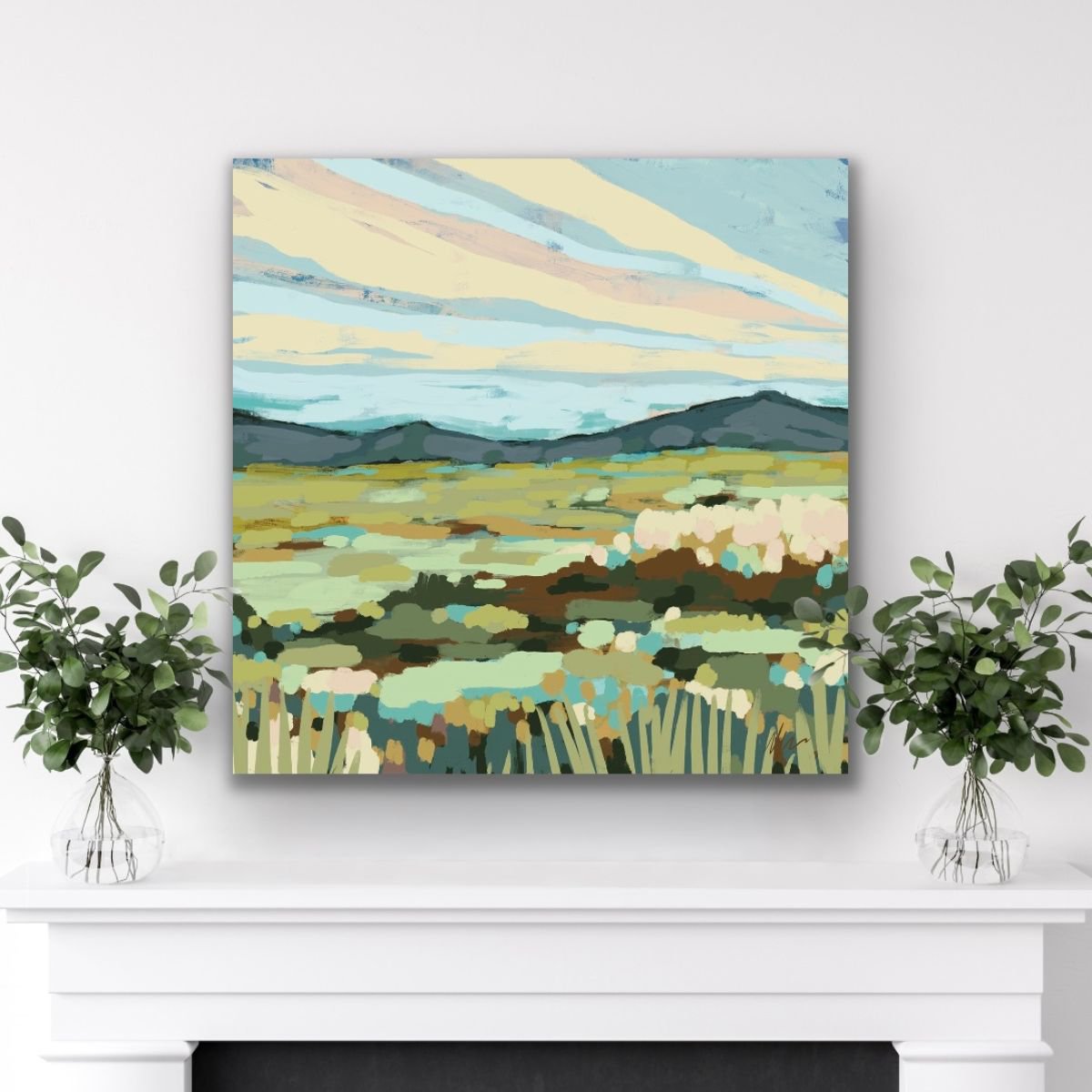 Impressionistic Landscape Giclee Print By Melinda Macdonald, 30 X 30", Mountain Time, Original Artwork