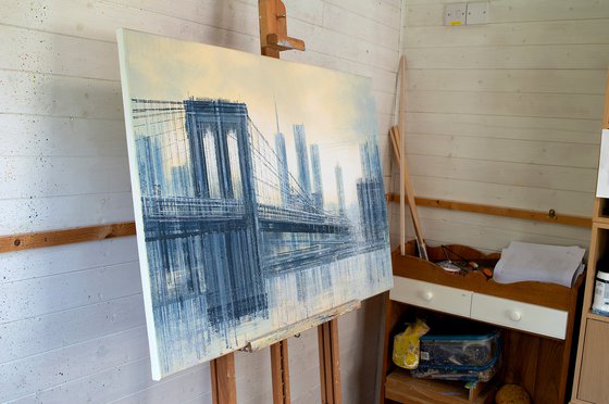 New York - The Brooklyn Bridge At Dusk