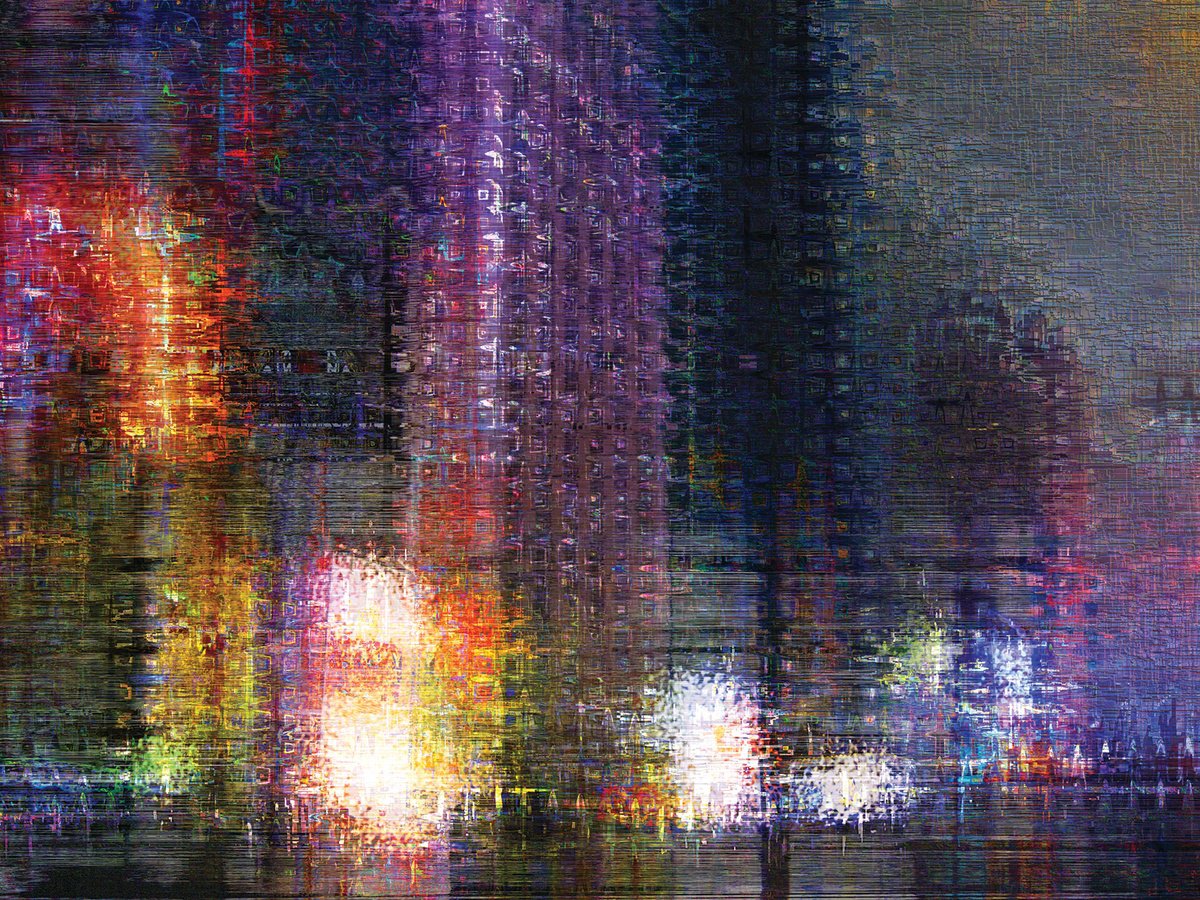 Abstract Cityscapes Print By Javier Diaz, 80 X 60, Estructuras Lumi?nicas 2/Xl Large Original Artwork, Original Artwork