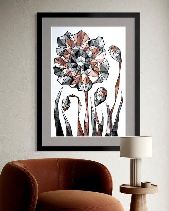 TERRACOTTA POPPY IN CALM FIELD