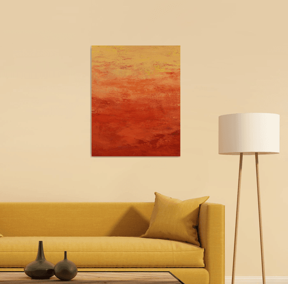 Tangerine Burst - Modern Color Field Abstract