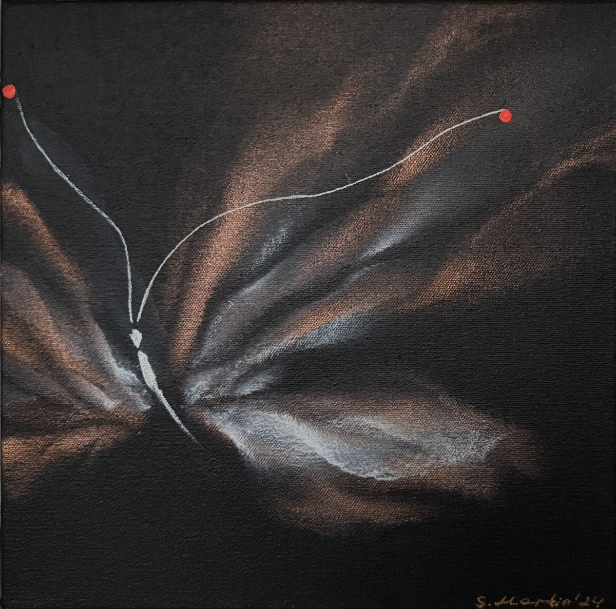 Abstract Animal Painting By Svetlana Martin, 11 X 11", Scattering Dreams-Iv, Original Artwork