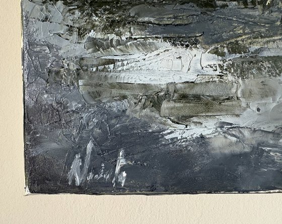 Stormy Reflections Knife landscape dark tones
