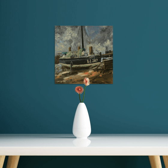 Sailing boat oil painting