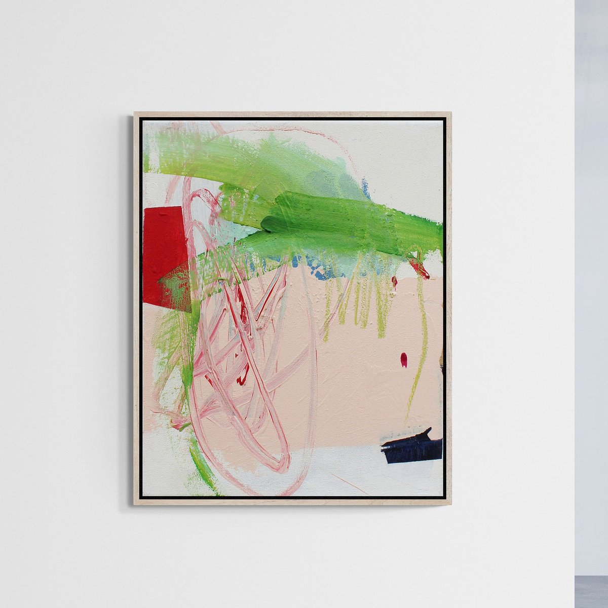 Expressive Abstract Painting By Daniela Schweinsberg, 9 X 12, First Delicate Green, Original Artwork