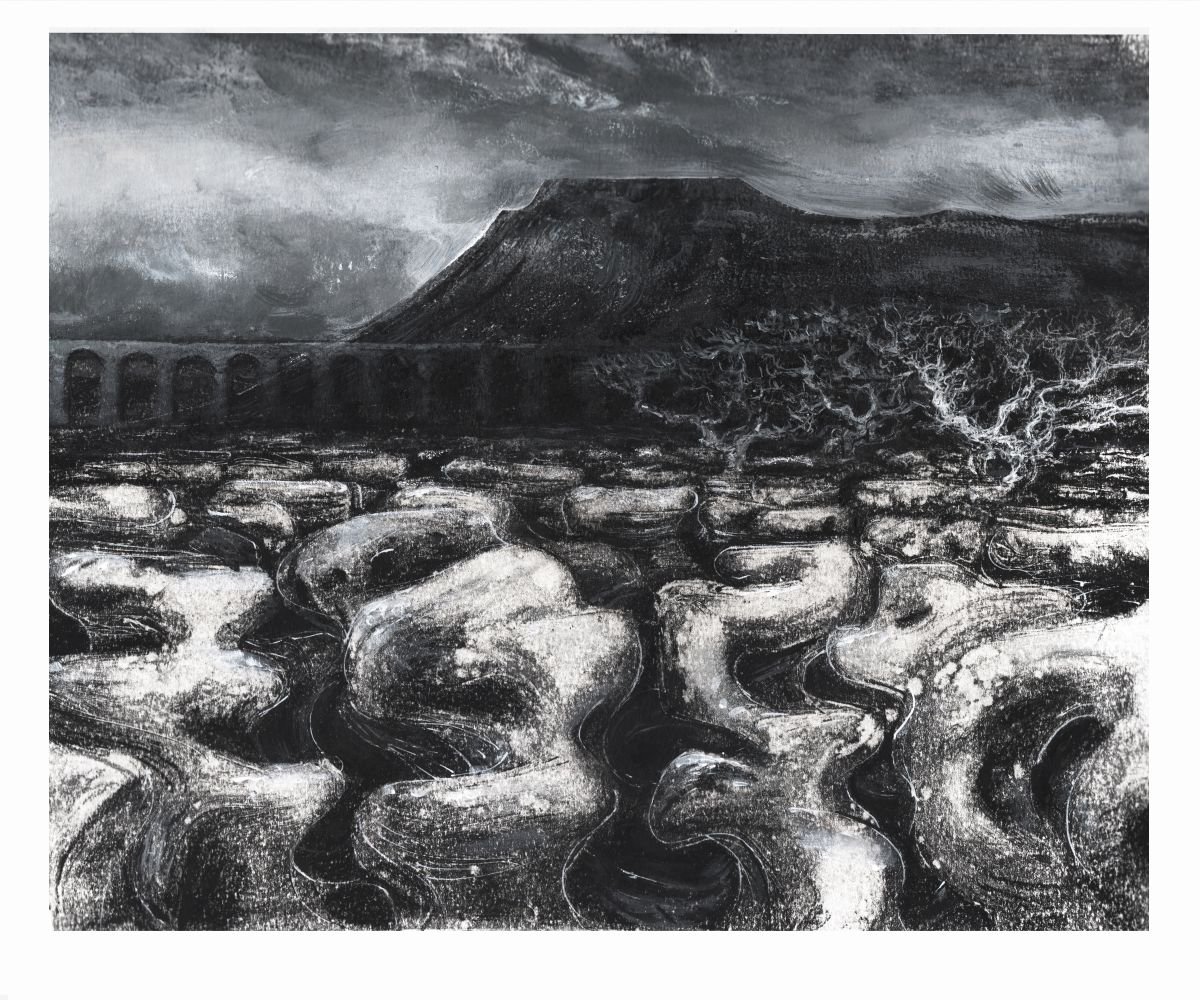 Expressive Landscape Limited Edition Print By John Sharp, 18 X 16, Viaduct No1, Original Artwork