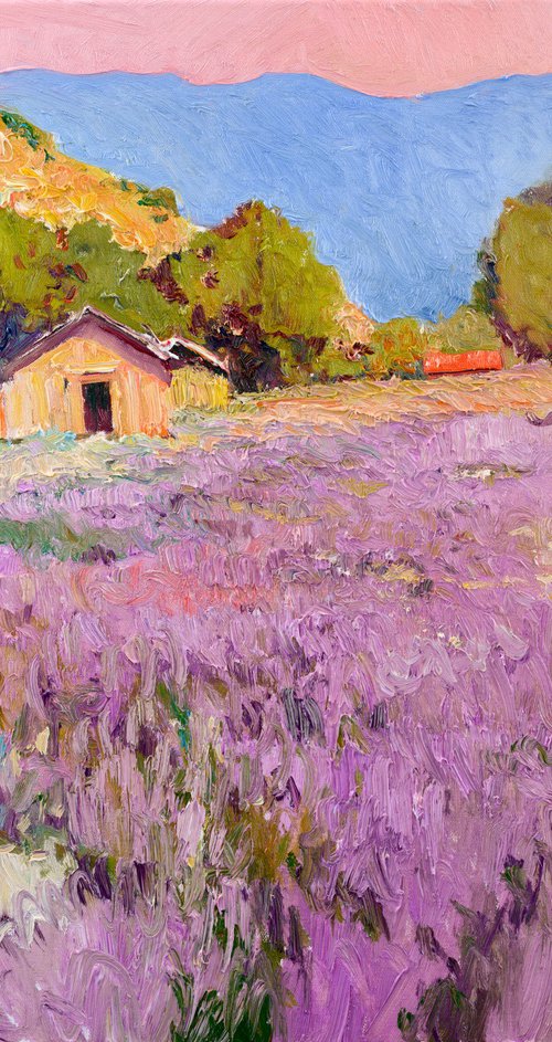 Lavender and Farmhouses by Suren Nersisyan