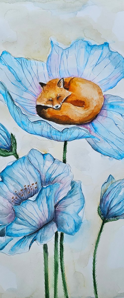 Silence. Fox Inside The Flower. by Evgenia Smirnova