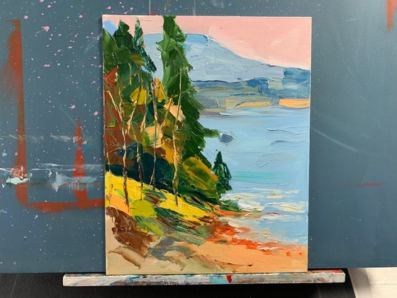 Mountains and lake.