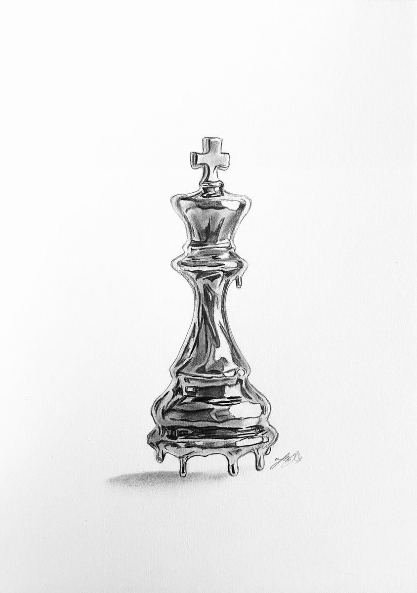 Photorealistic Pencil Drawing , The Melting King By Amelia Taylor, 8 X 12, Artwork For Sale On Artfinder