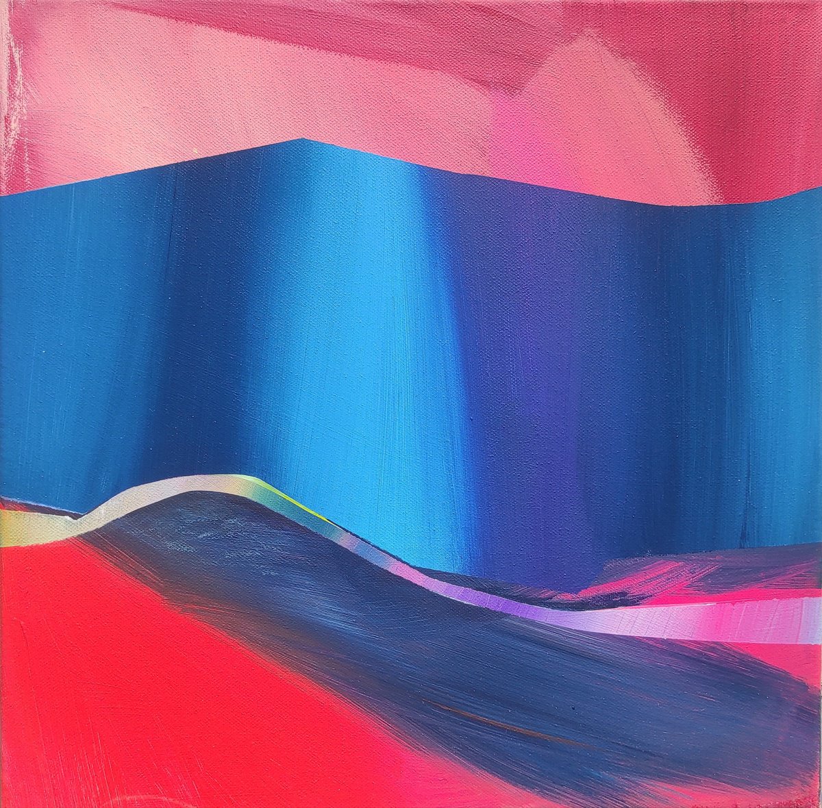 Organic Landscape Acrylic Painting By Kaliya Ka, 16 X 16", Mixed Reality 1, Original Artwork