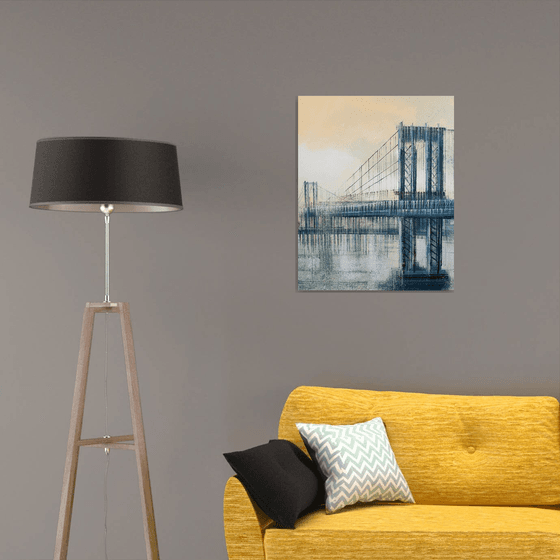 New York - The Manhattan Bridge At Dusk