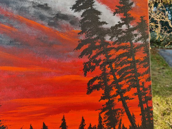 Landscape in red color 1