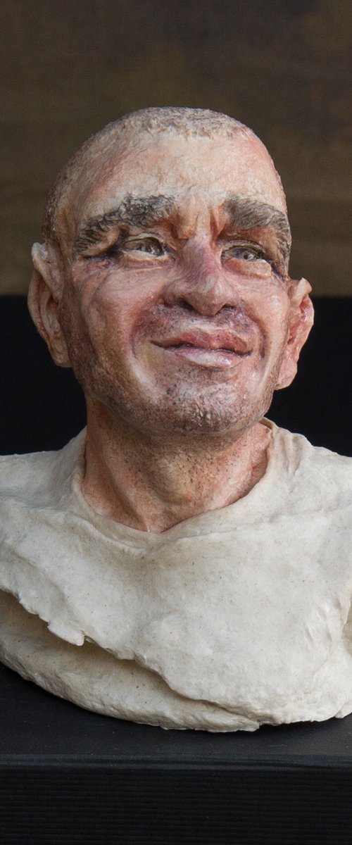 Man with shaved head by Debbie Court