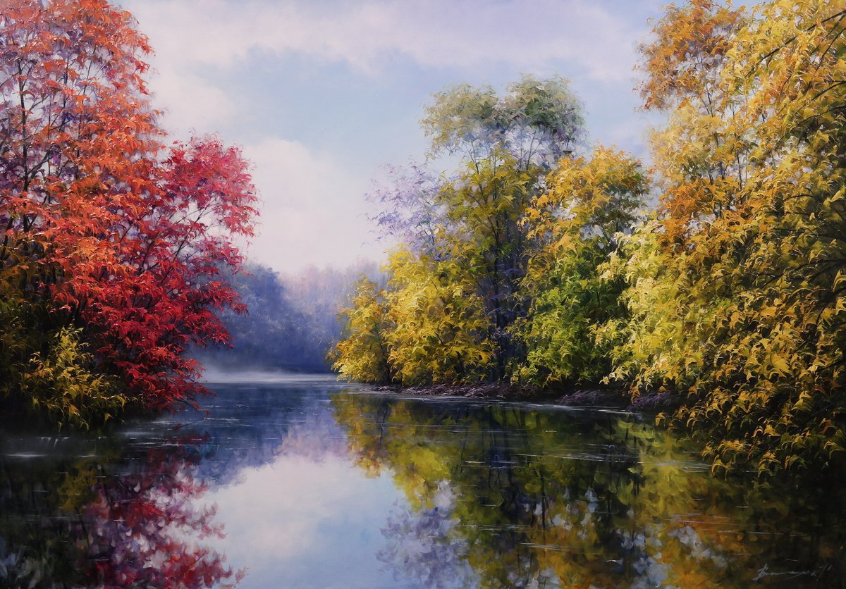 On the river by Gennady Vylusk
