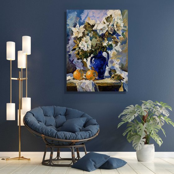 Cobalt Vase Blooms.