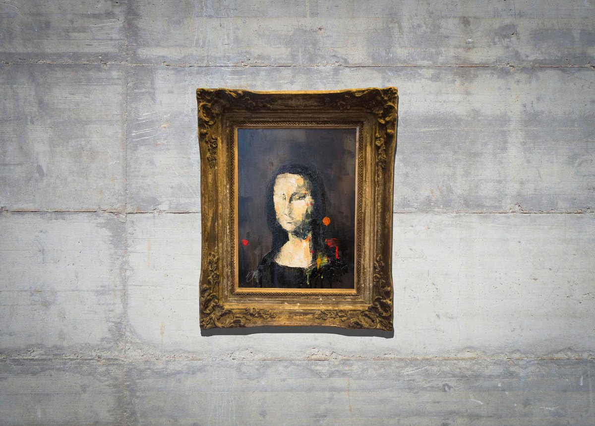 Abstract Portrait Oil Painting By Tomoya Nakano, 18 X 23", Untitled Portrait Work, Original Artwork