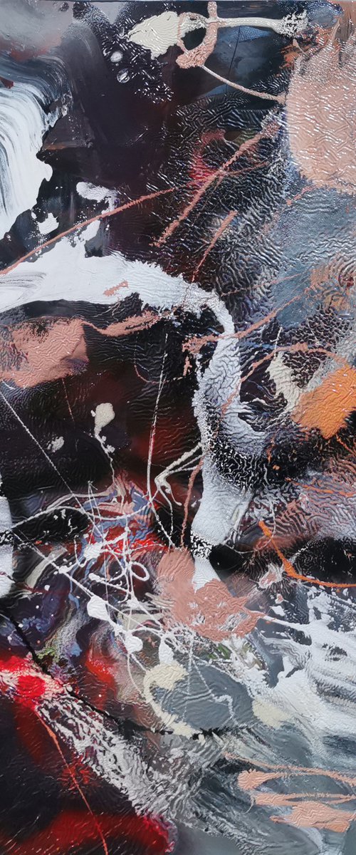 The gentle flow of an idea on a piece of silk large mindscape masterpiece signed Kloska by Kloska Ovidiu