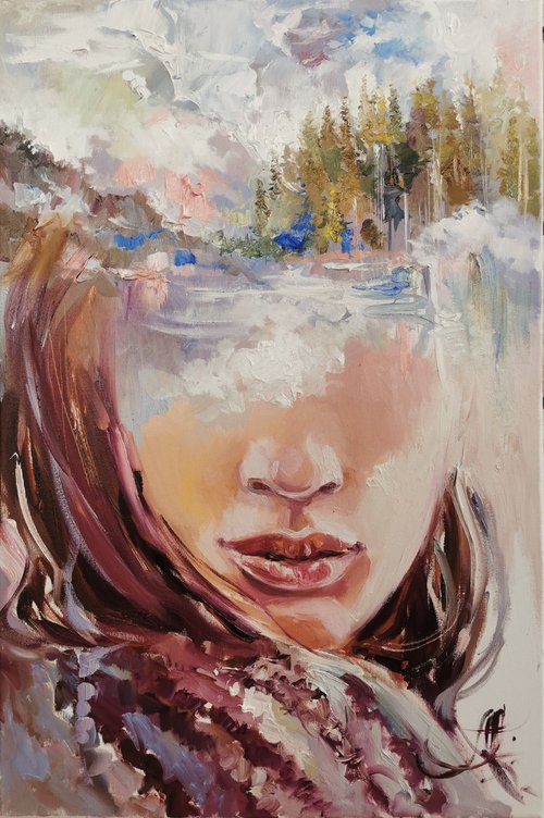 Dreamy Whimsical Girl Painting by Annet Loginova