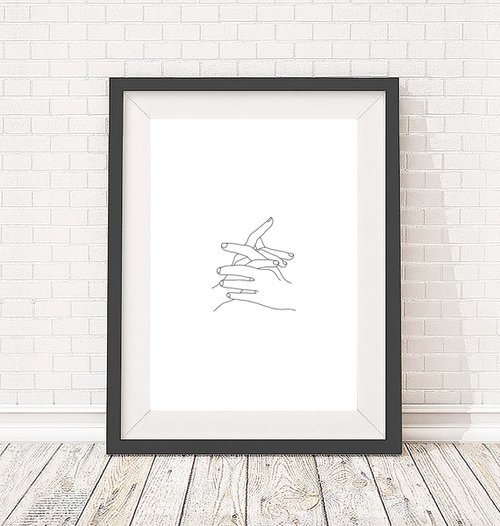 Hands illustration - Jade - Art print by The Colour Study
