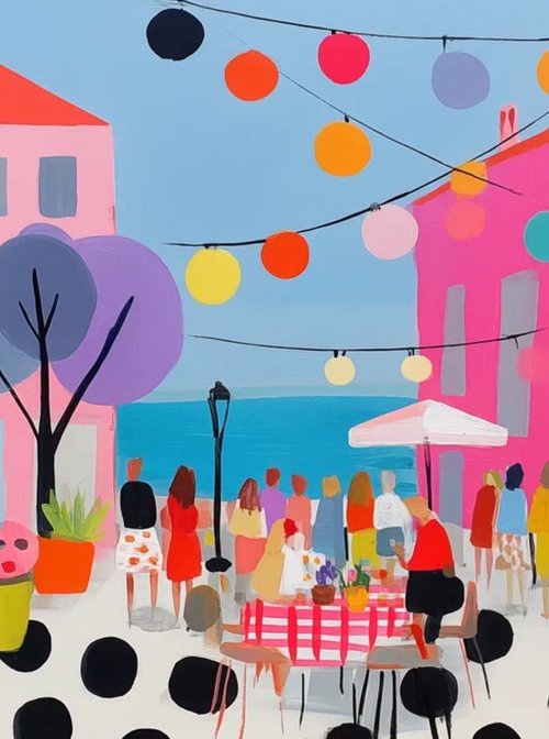Festive Street Scene by Sasha Robinson