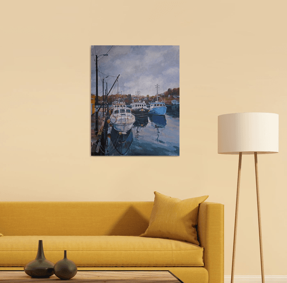 Autumn boats (24x30x0.7'')