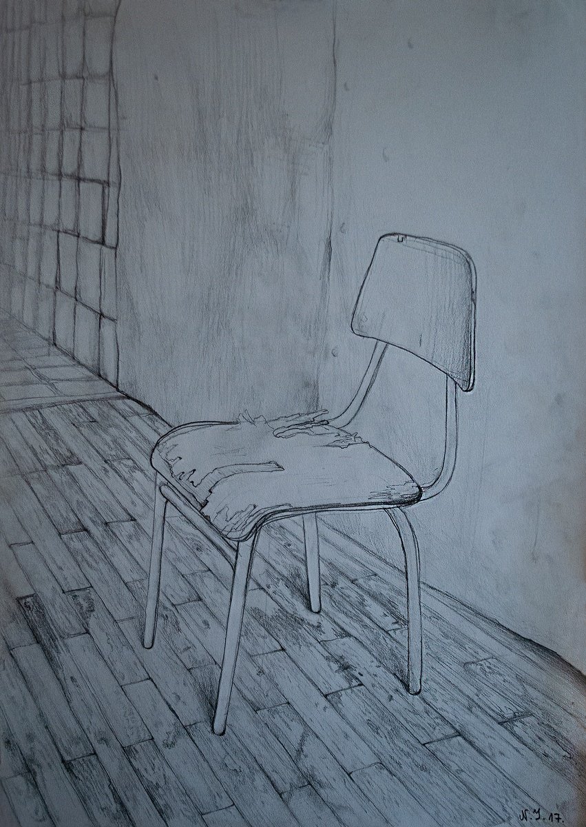 Photorealistic Pencil Drawing , The Empty Chair By Nikola Ivanovic, 12 X 17, Artwork For Sale On Artfinder