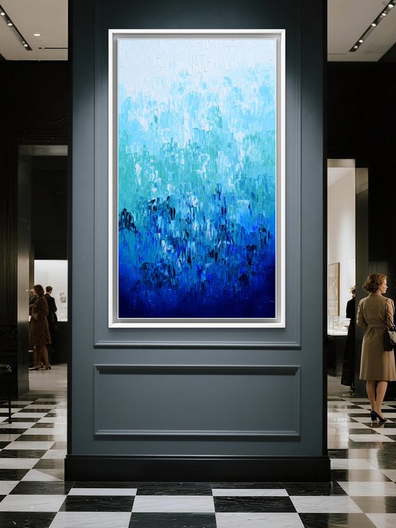 Relief Blue 34 - Large Abstract Marine, Ocean