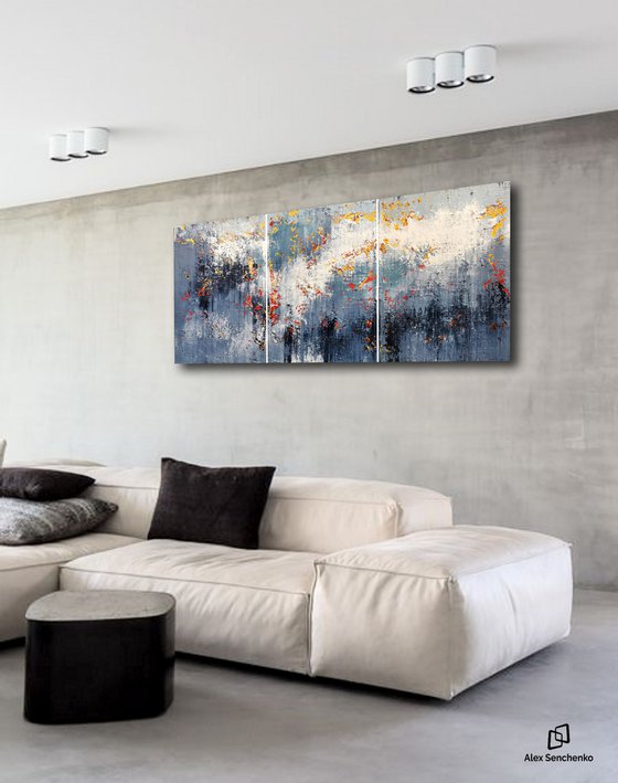 180x90cm. / Abstract triptych / Abstract 2124