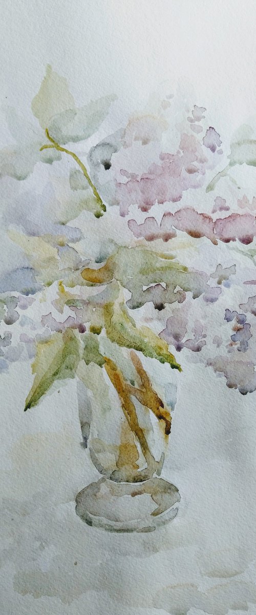 Lilac. Original watercolor painting. by Elena Klyan