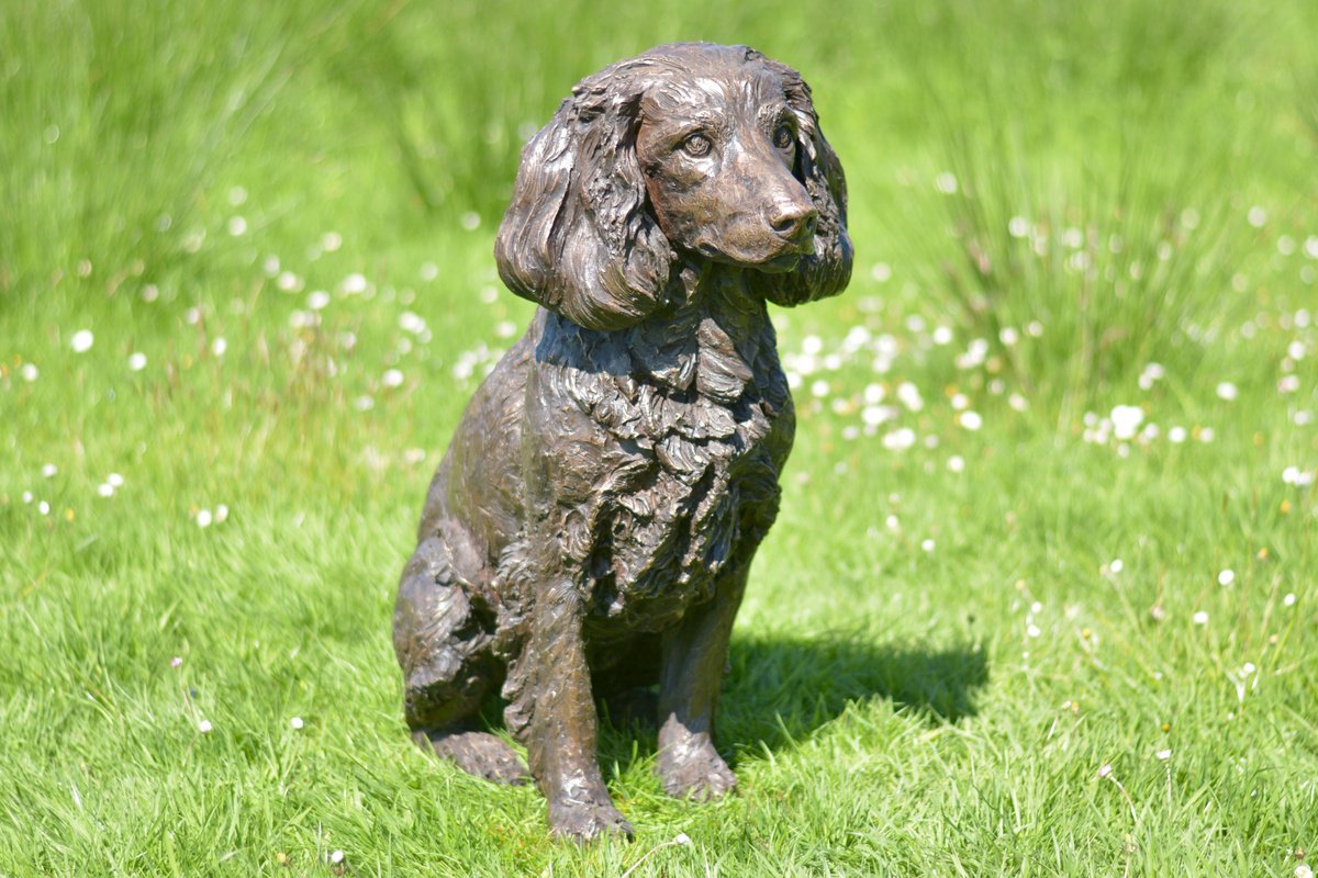 Animal Sculpture By Tanya Russell, 19 X 24", Working Spaniel Br, Original Artwork