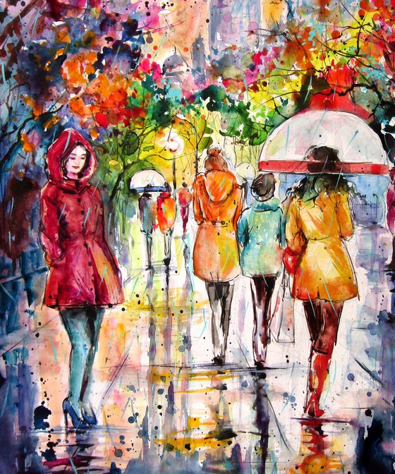 London in the rain