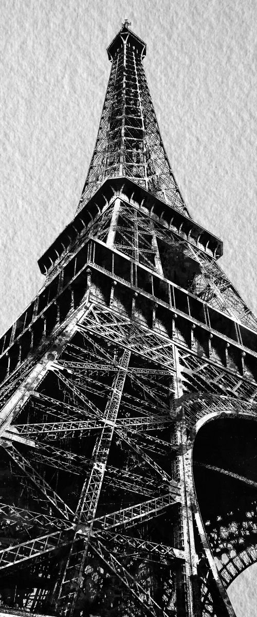Eiffel Tower with French Flag by Marlene Watson