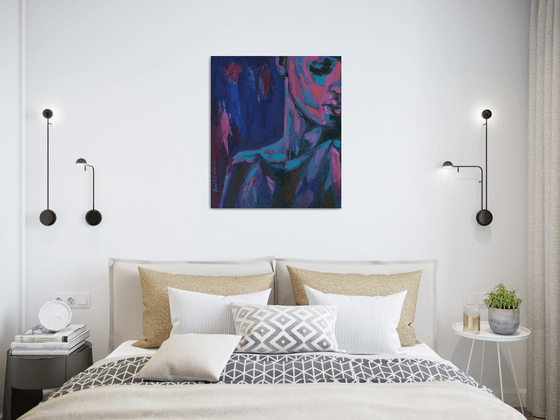 FOREVER A QUEEN - black woman wall art, African American portrait, female figure artwork, figurative oil painting