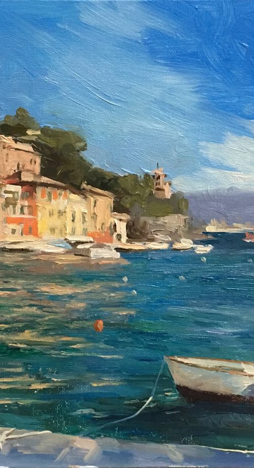 Italy Harbour - Portofino by Ling Strube