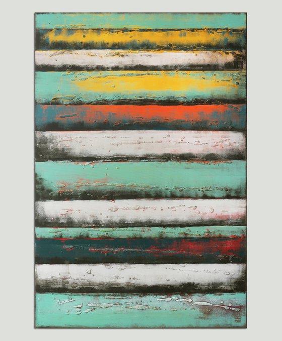 Colorful Abstract Painting - Vertical Panels Light - Ronald Hunter - 19S