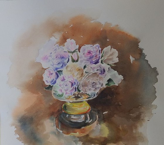 White Roses watercolor