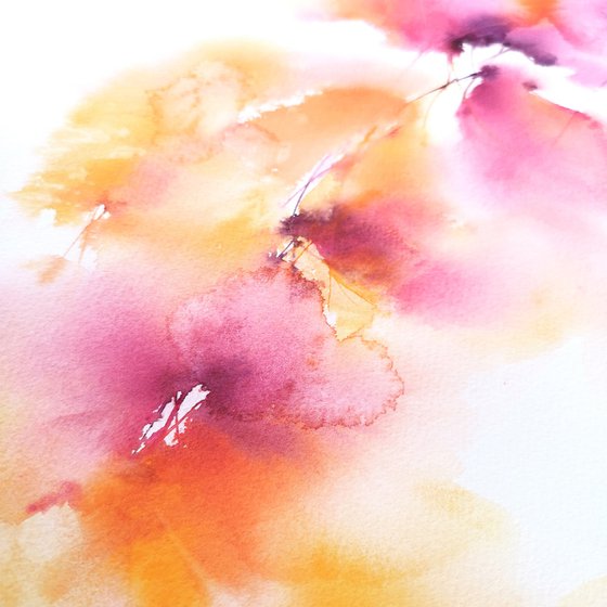 Delicate abstract flowers