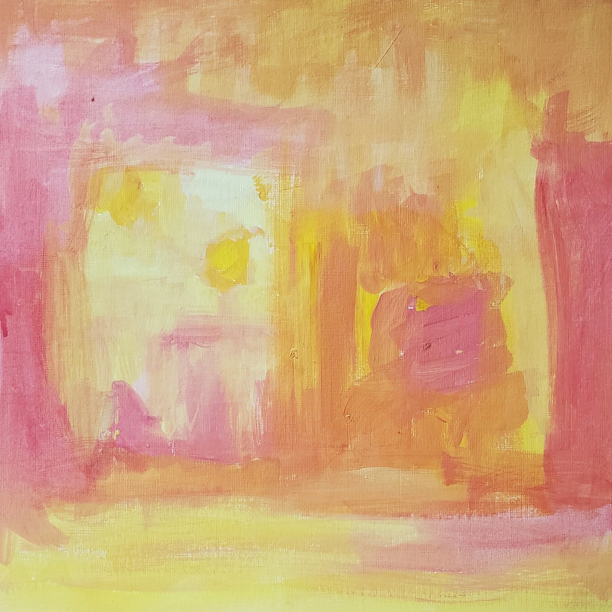 Organic Abstract Acrylic Painting By Rebecca Hodel, 12 X 12", An Open Door, Original Artwork