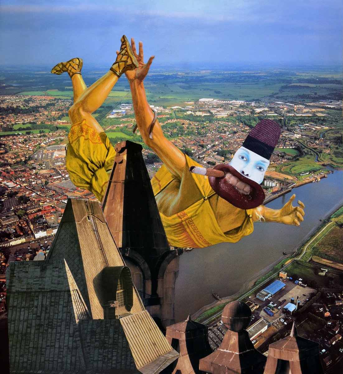 Landscape Collage By Pete Davies, 14 X 15", Living The Dream, Original Artwork