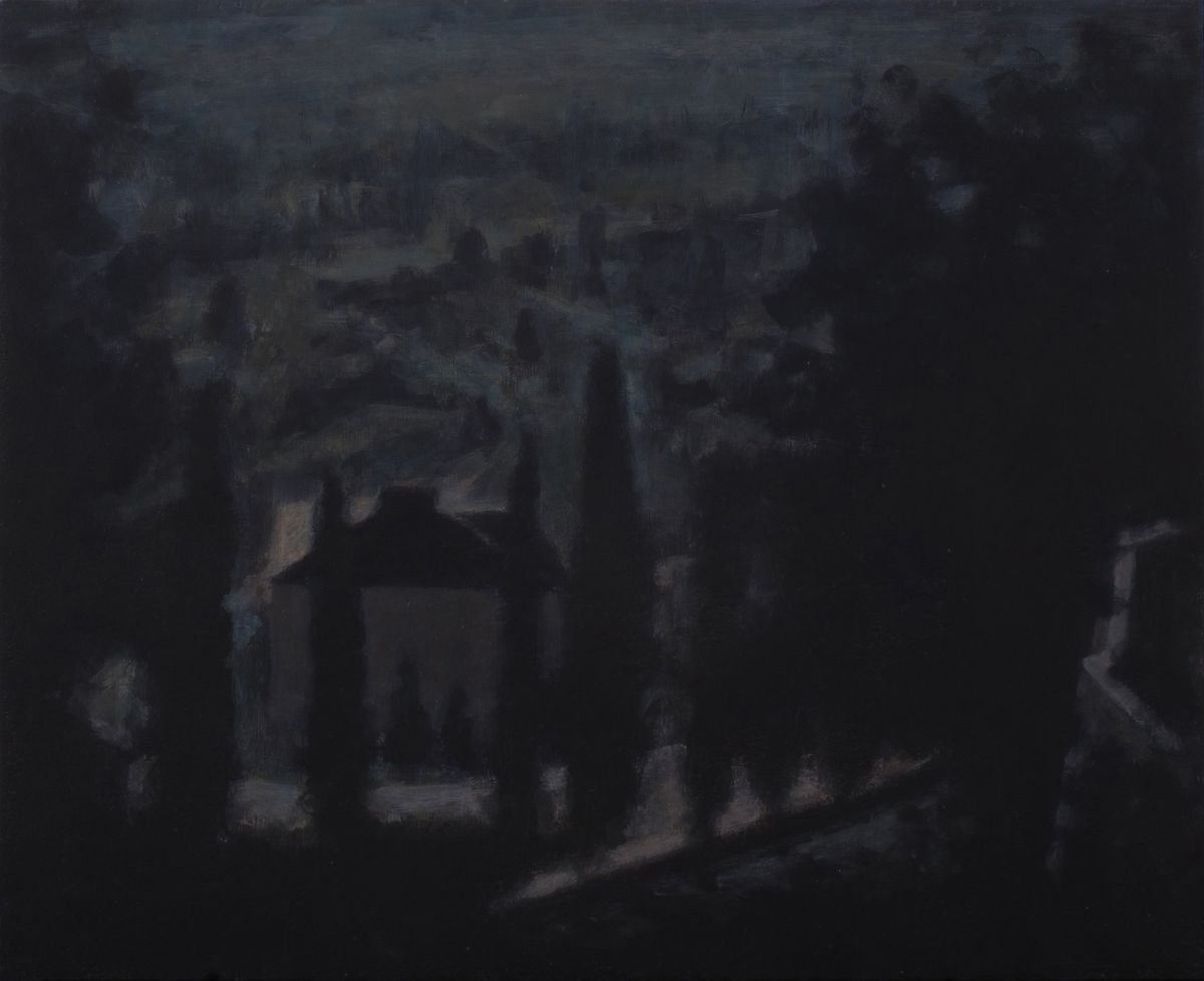 Impressionistic Landscape Acrylic Painting By Hugo Lines, 19 X 15, Volterra - Tuscany, Original Artwork